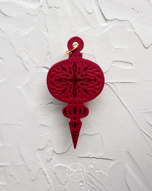 Letterpress Ornament • Vintage • Red/Red