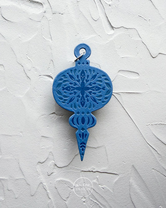 Letterpress Ornament • Vintage • Blue/Blue