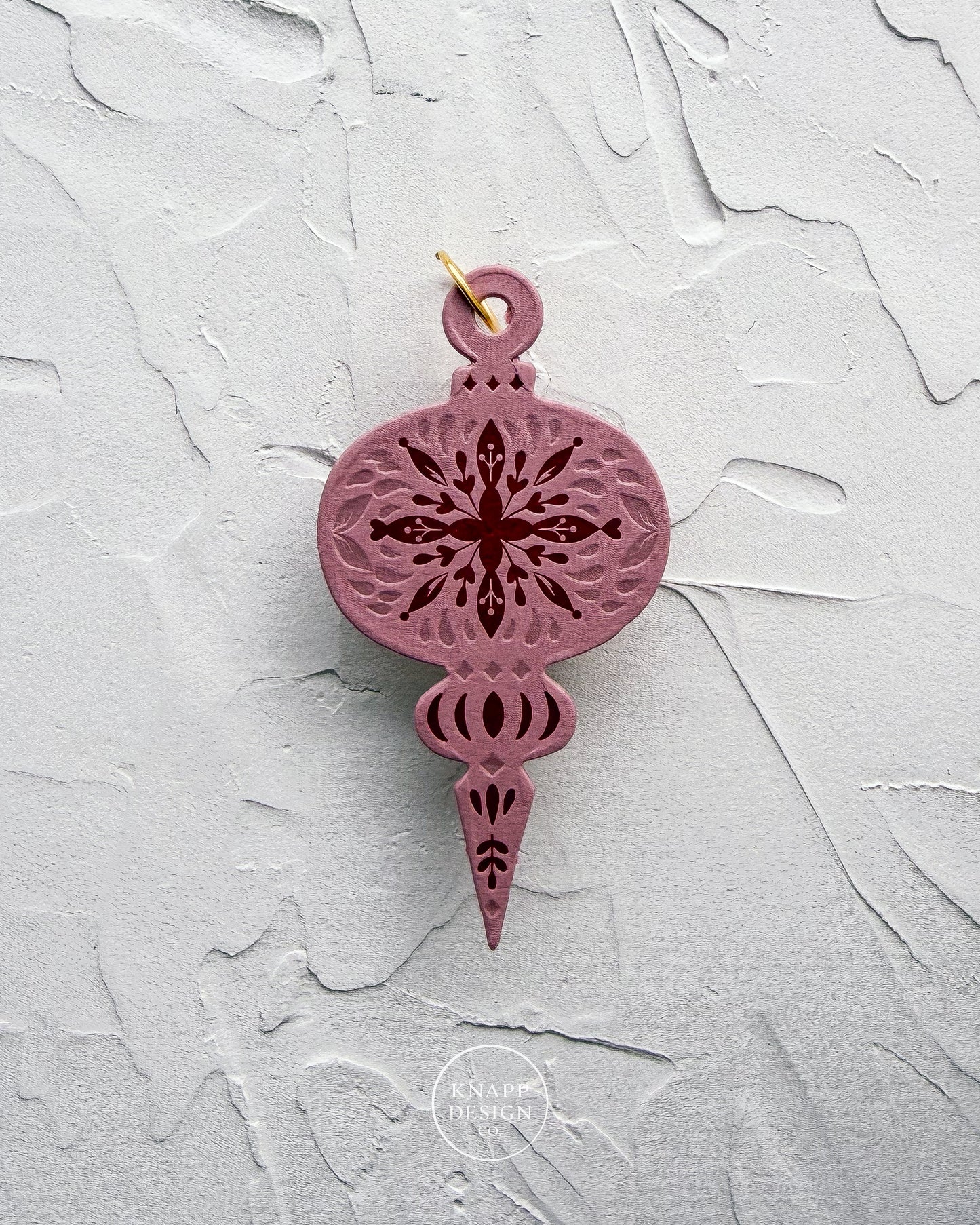 Letterpress Ornament • Vintage • Pink/Red