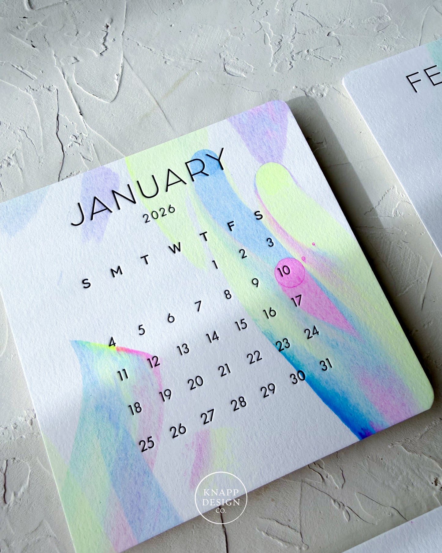 Hand-Painted 2026 Desk Calendar • 10