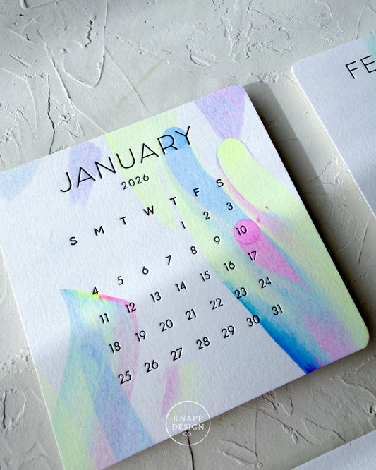 Hand-Painted 2026 Desk Calendar • 10