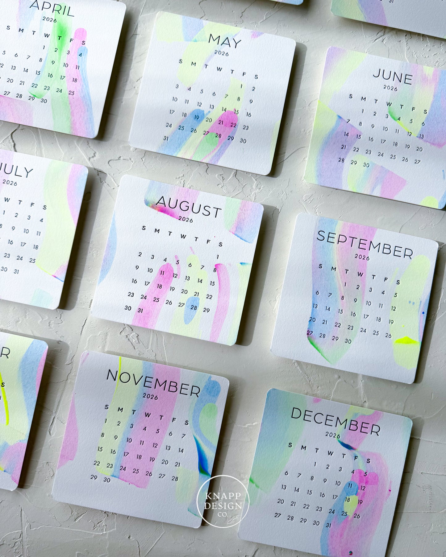 Hand-Painted 2026 Desk Calendar • 10