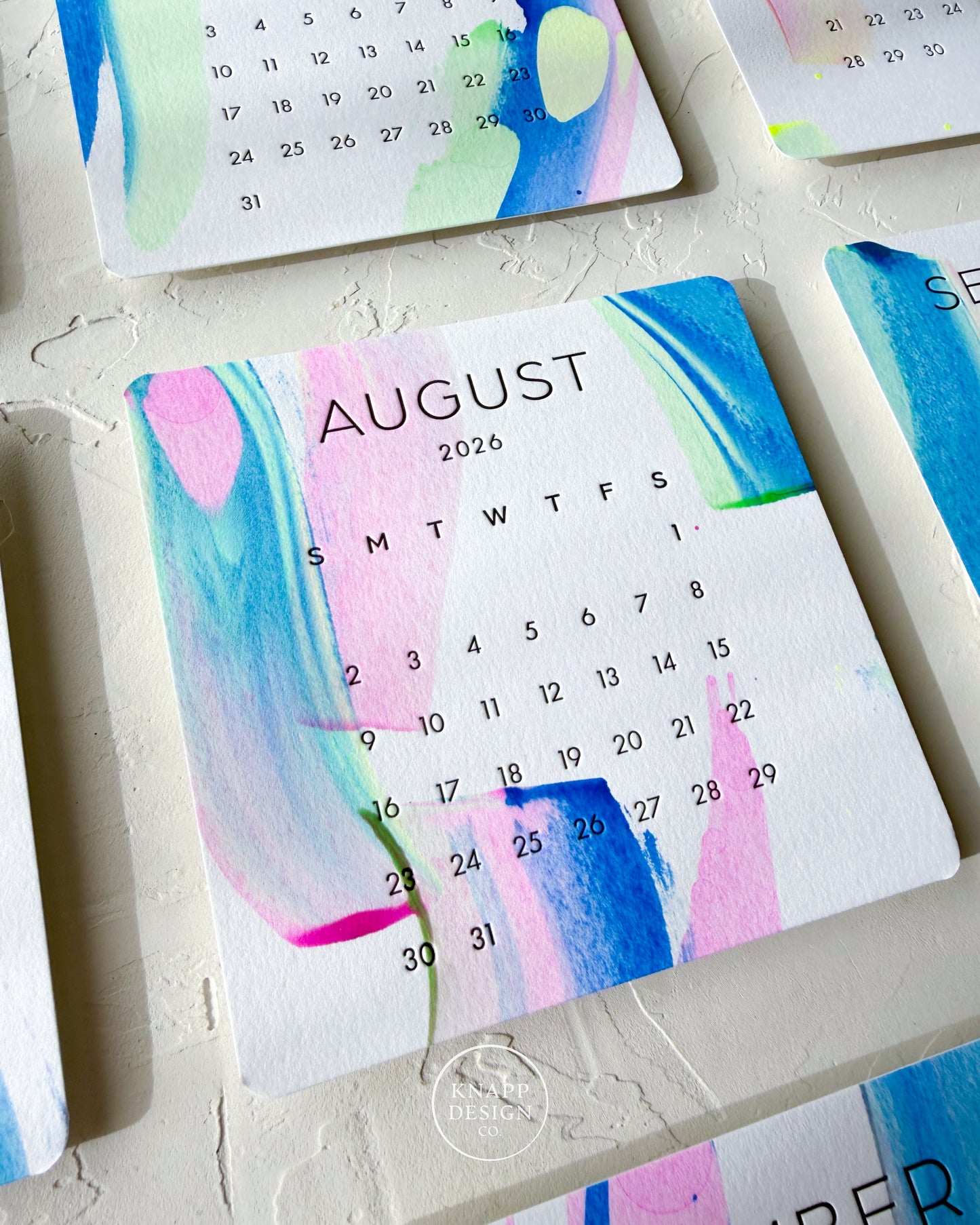 Hand-Painted 2026 Desk Calendar • 12