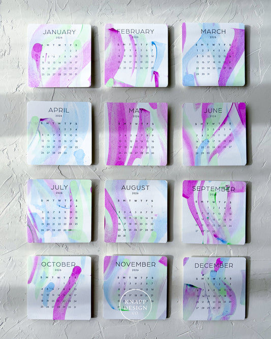 Hand-Painted 2026 Desk Calendar • 06