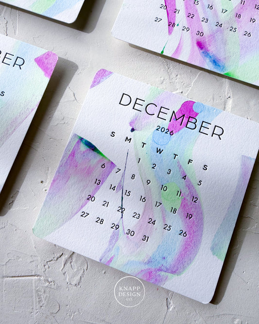 Hand-Painted 2026 Desk Calendar • 06