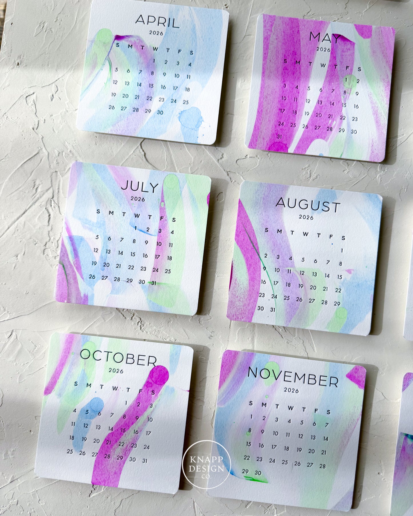 Hand-Painted 2026 Desk Calendar • 06