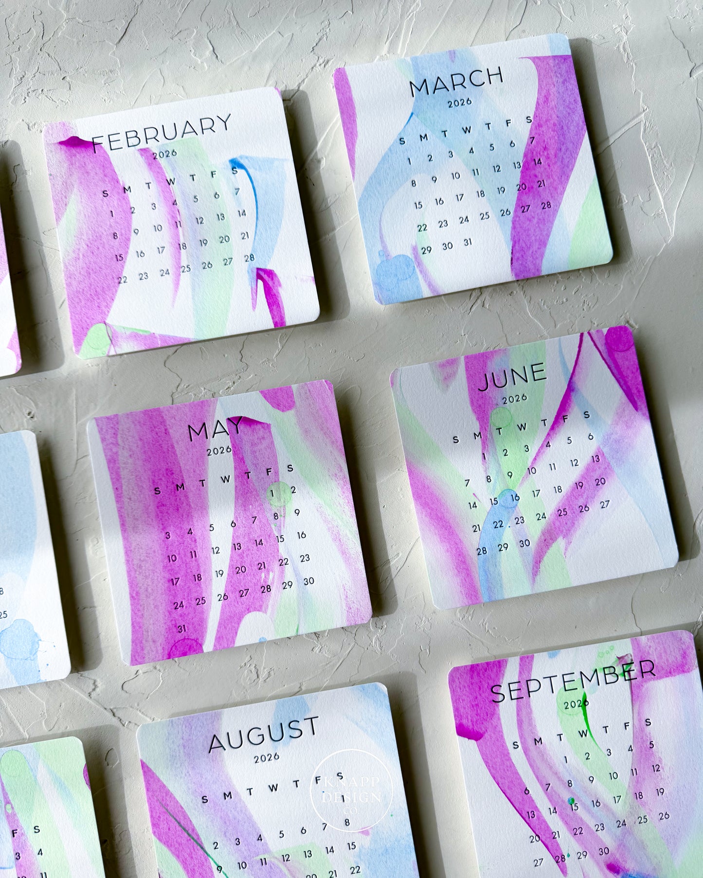 Hand-Painted 2026 Desk Calendar • 06