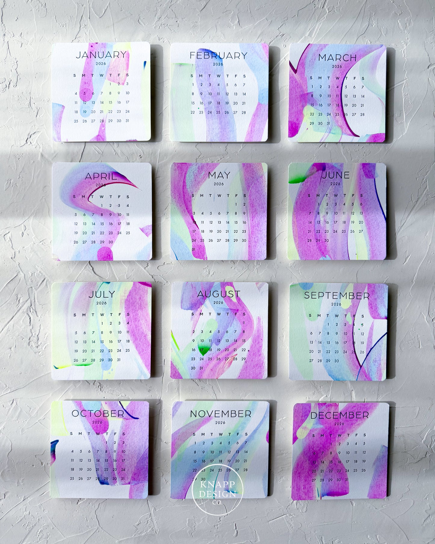 Hand-Painted 2026 Desk Calendar • 13