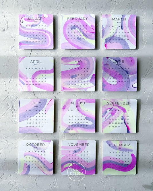 Hand-Painted 2026 Desk Calendar • 09