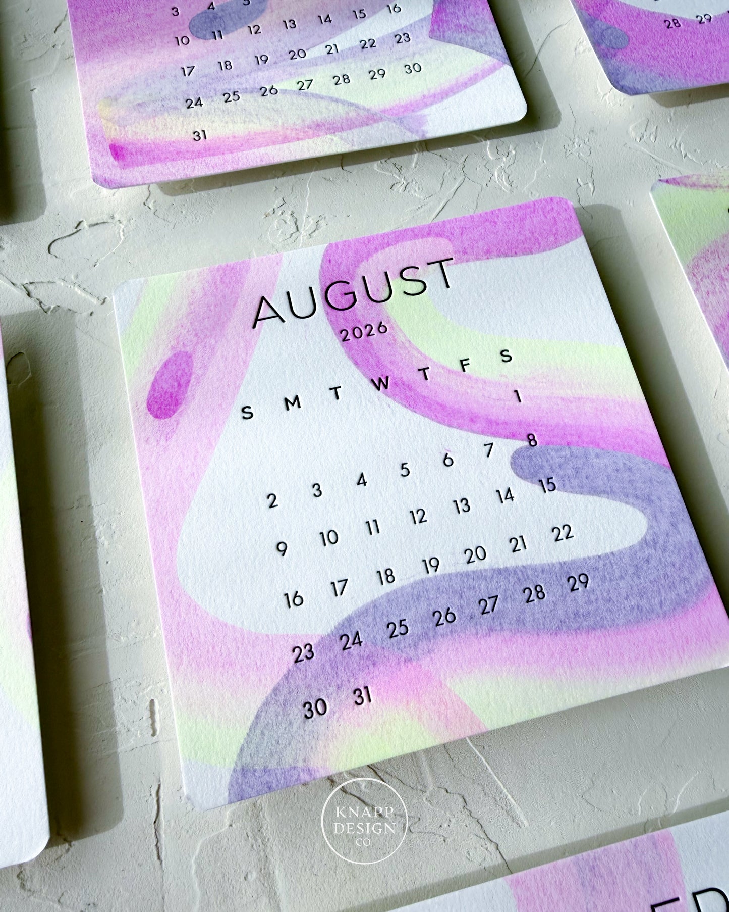Hand-Painted 2026 Desk Calendar • 09
