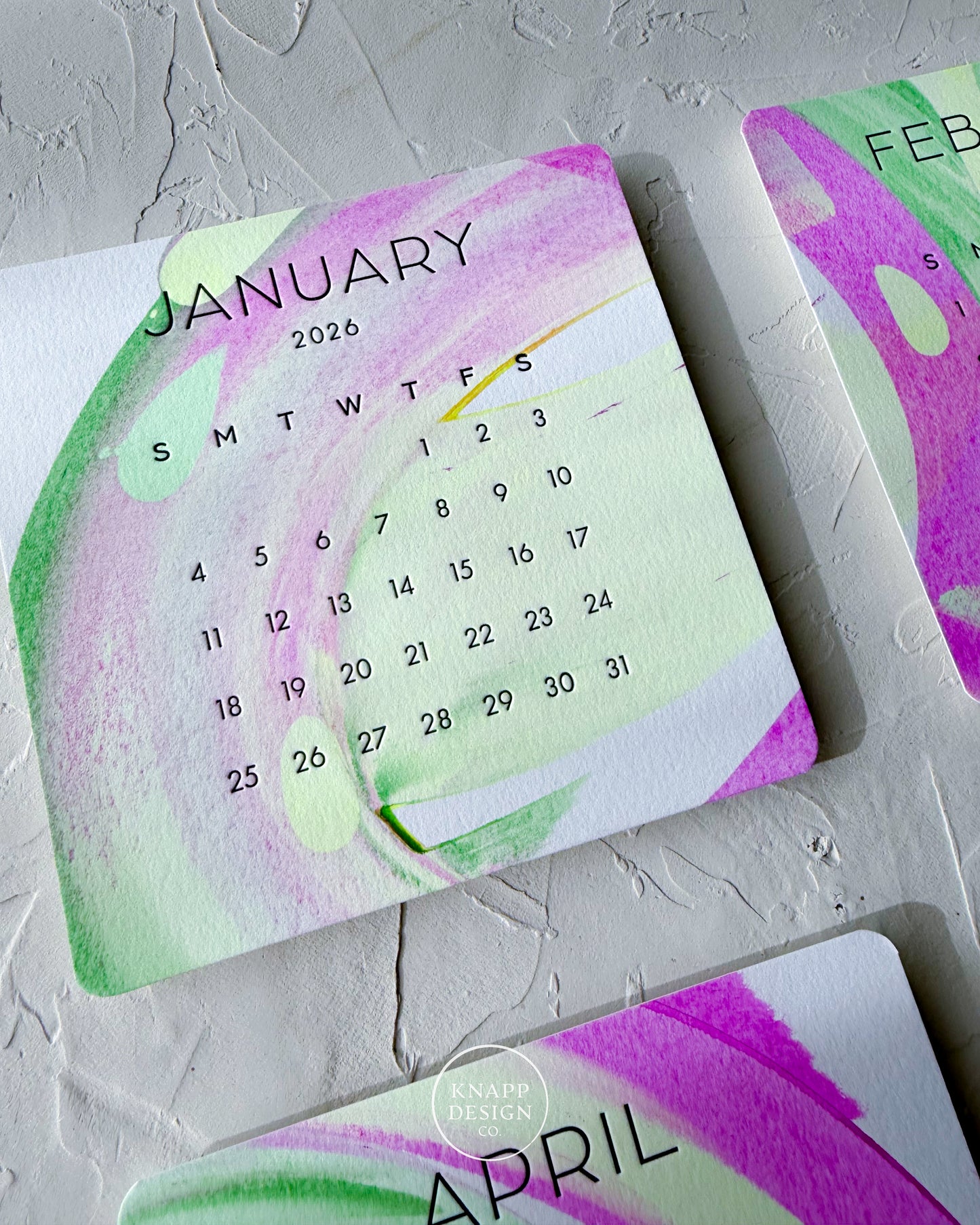 Hand-Painted 2026 Desk Calendar • 16
