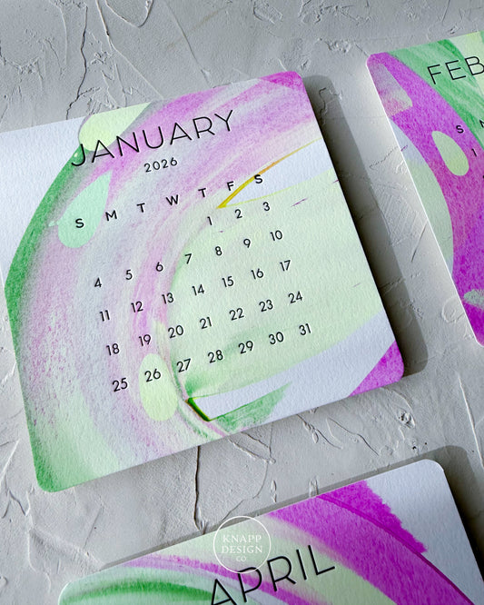 Hand-Painted 2026 Desk Calendar • 16
