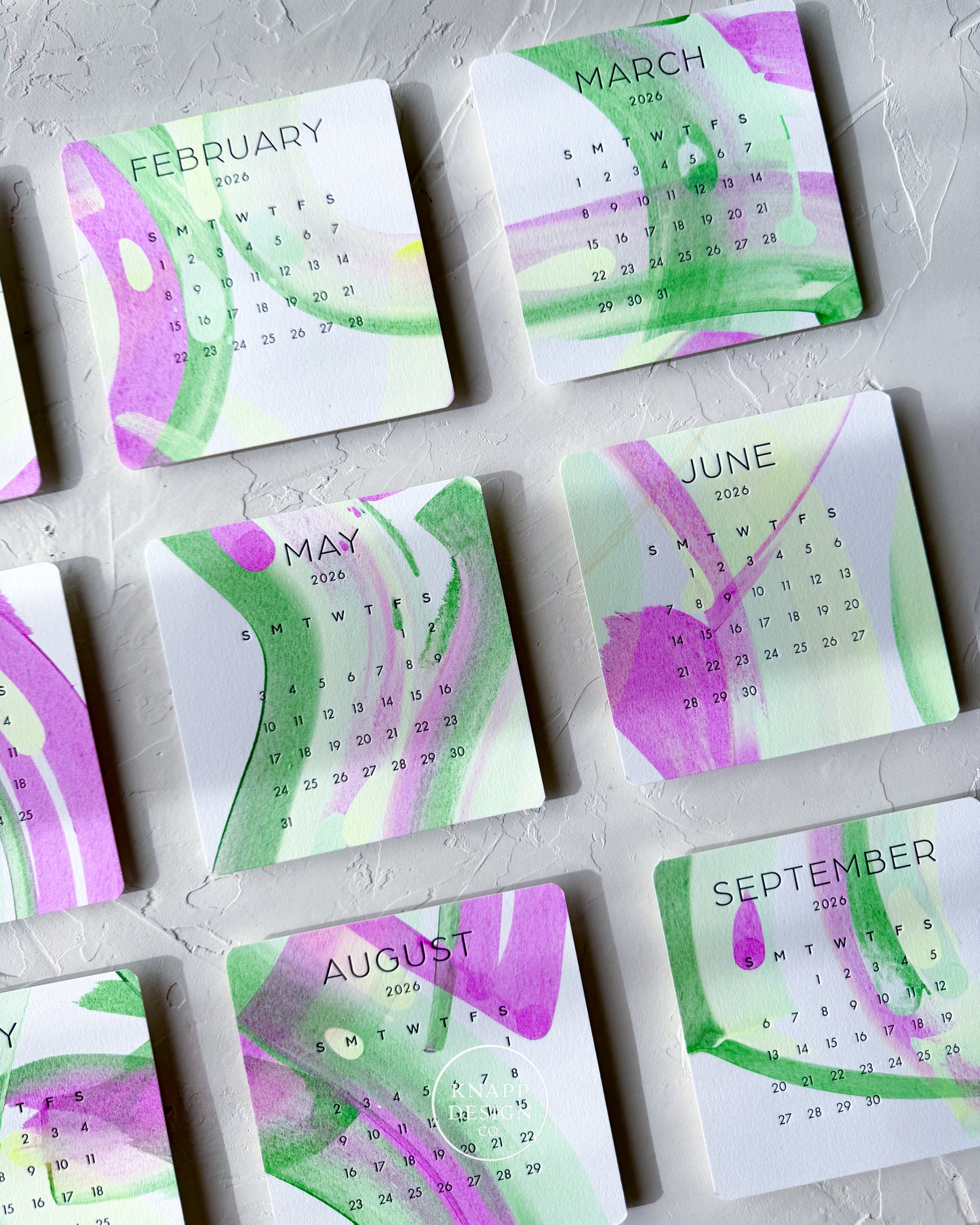 Hand-Painted 2026 Desk Calendar • 16