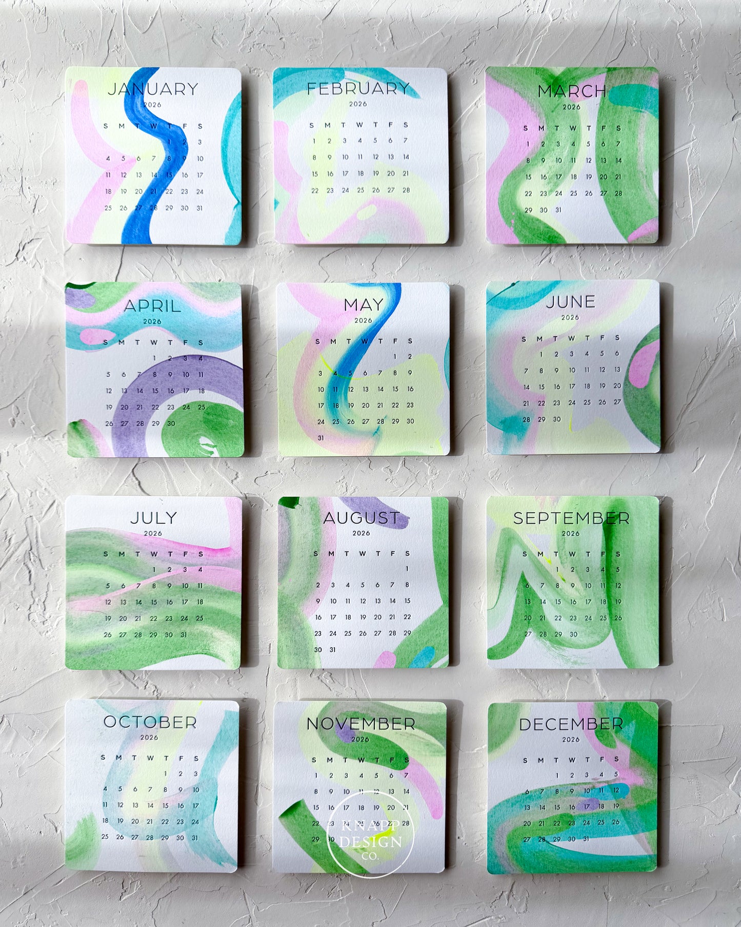 Hand-Painted 2026 Desk Calendar • 14