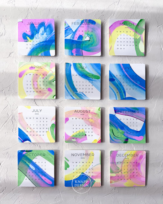 Hand-Painted 2026 Desk Calendar • 07