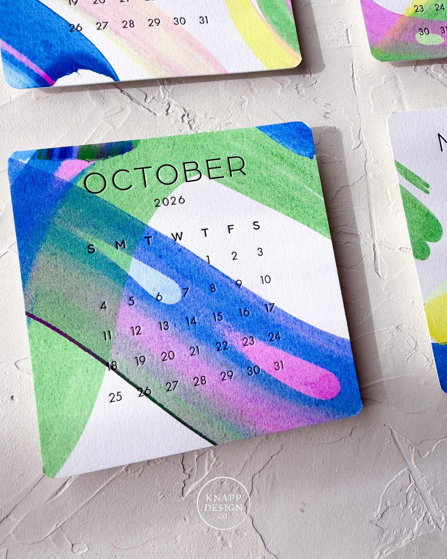 Hand-Painted 2026 Desk Calendar • 07