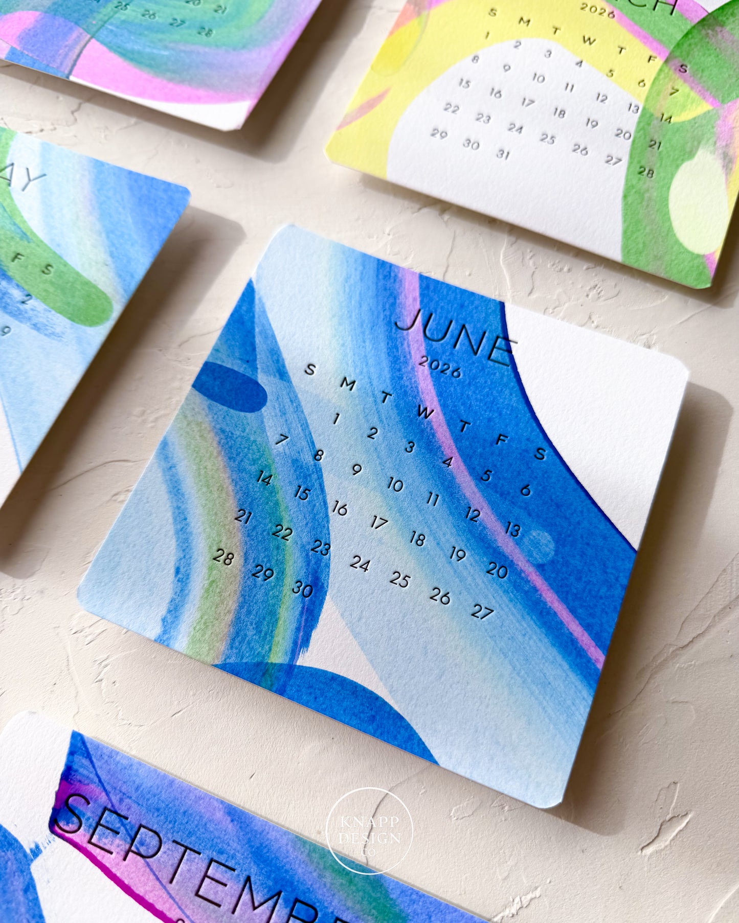 Hand-Painted 2026 Desk Calendar • 07