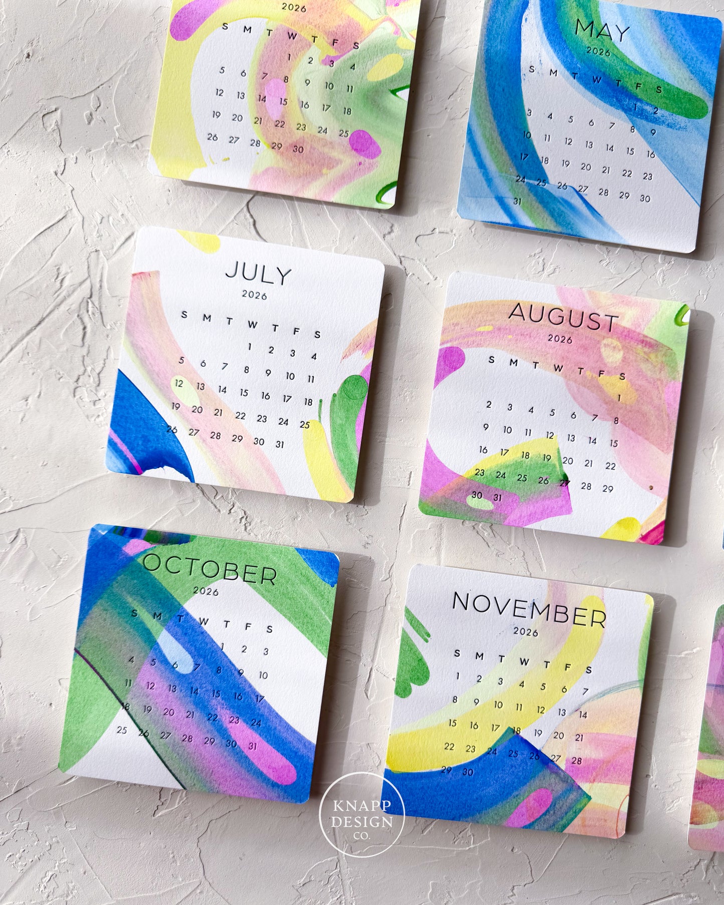 Hand-Painted 2026 Desk Calendar • 07