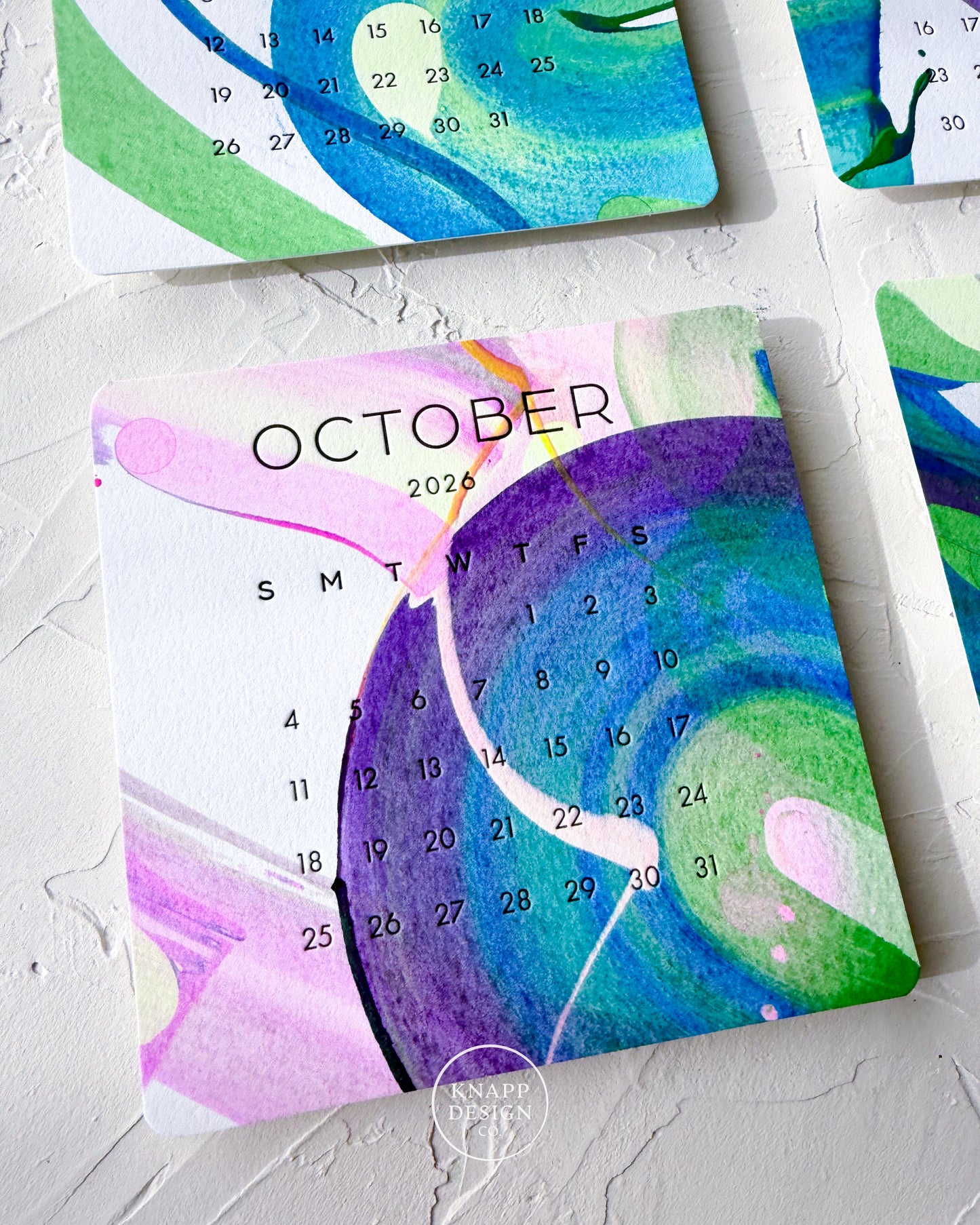 Hand-Painted 2026 Desk Calendar • 05