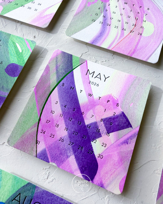 Hand-Painted 2026 Desk Calendar • 05