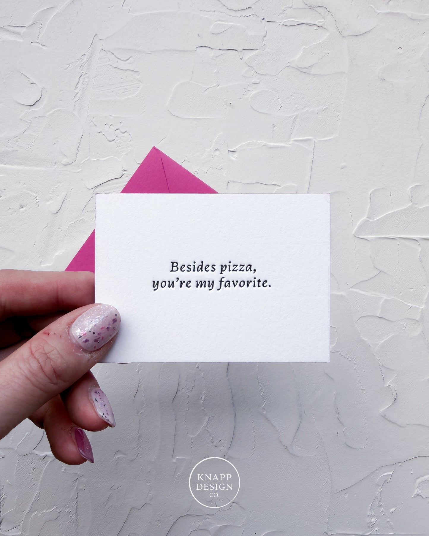 “Besides Pizza you’re my favorite” - Sweet Mini Love Card