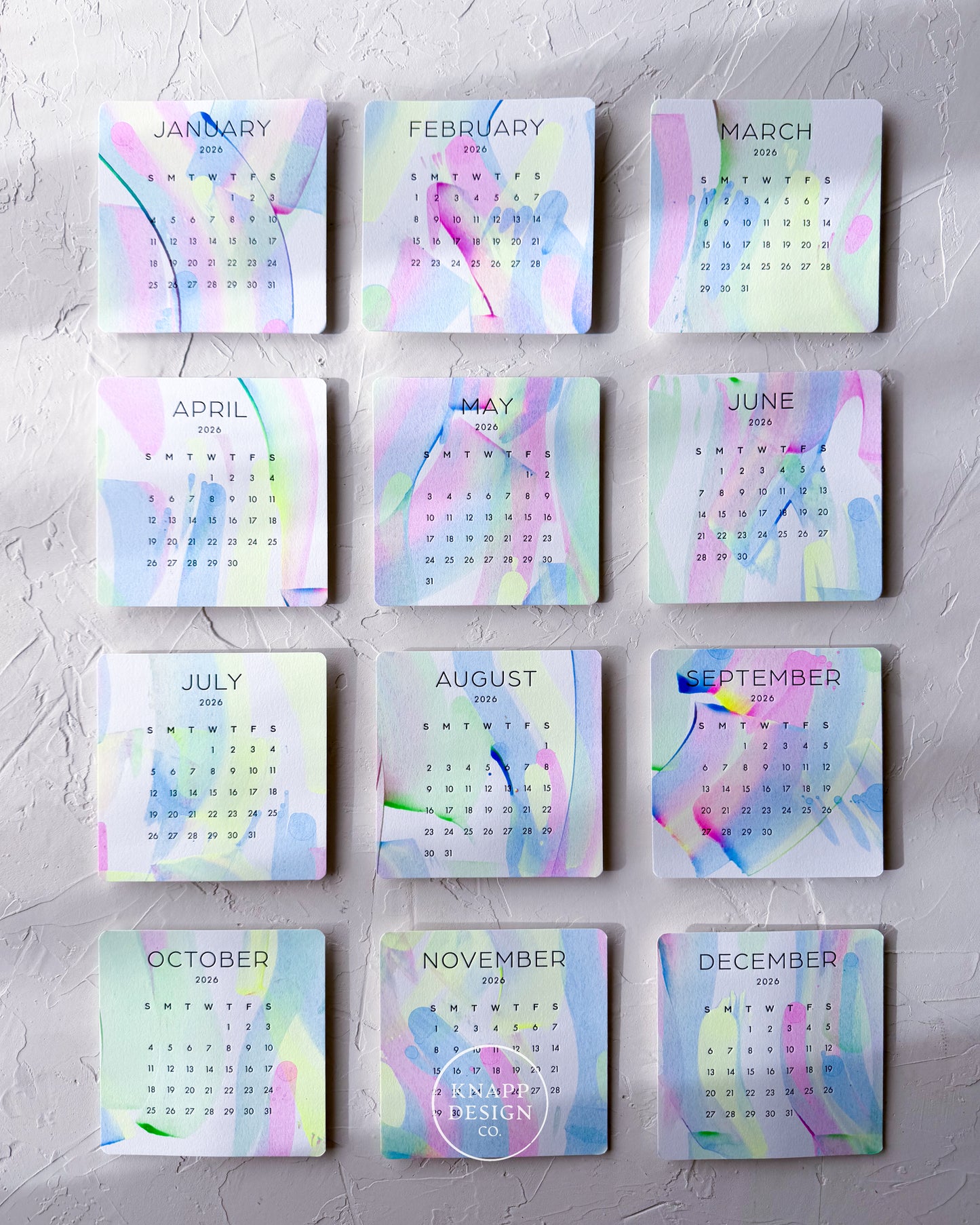Hand-Painted 2026 Desk Calendar • 01