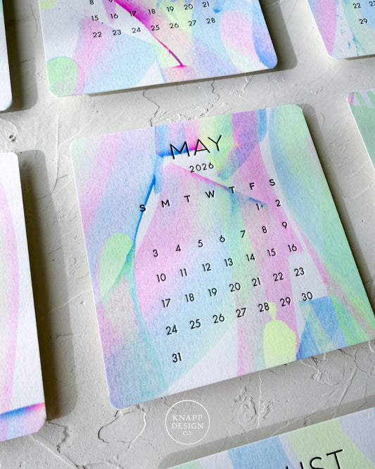 Hand-Painted 2026 Desk Calendar • 01