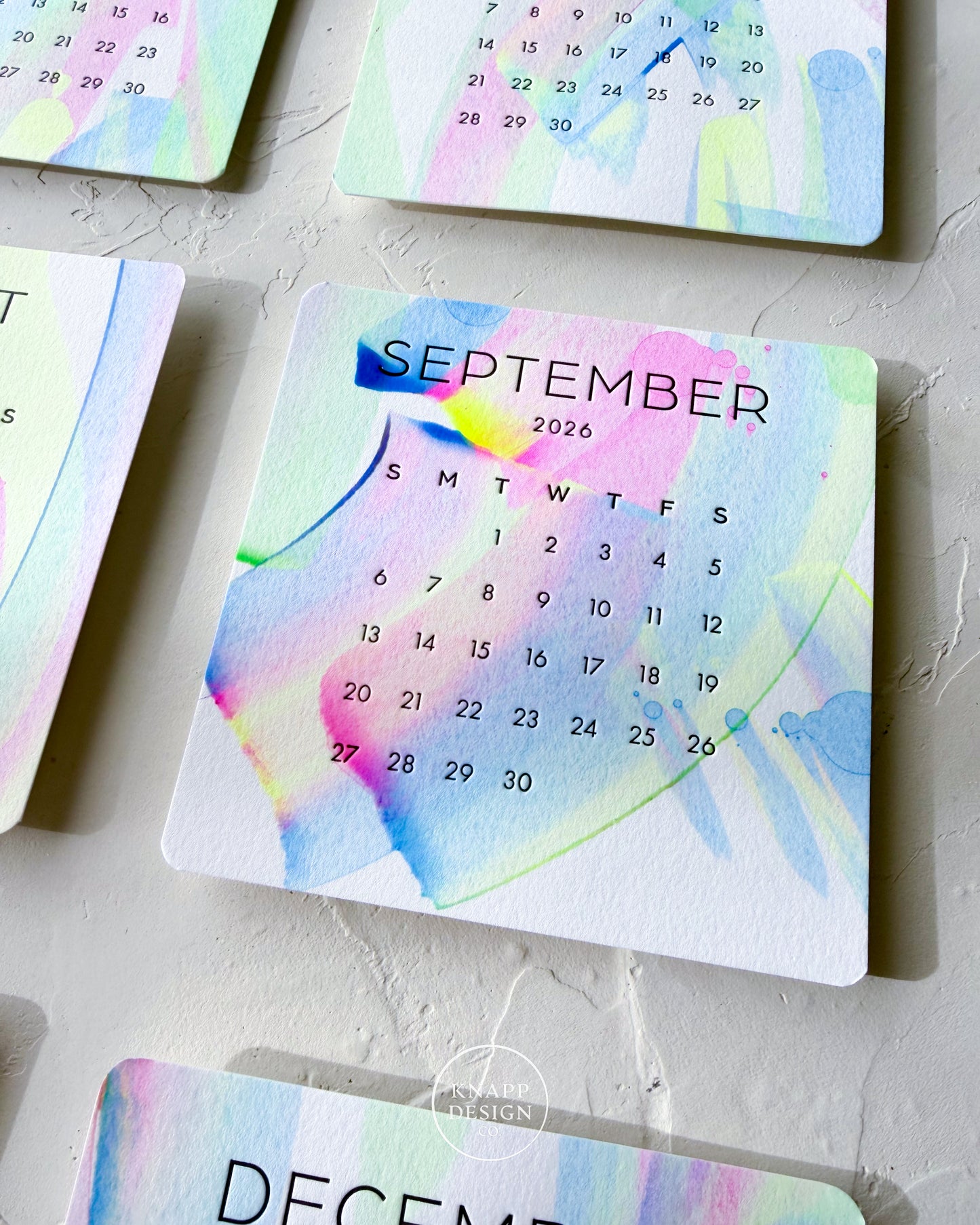 Hand-Painted 2026 Desk Calendar • 01