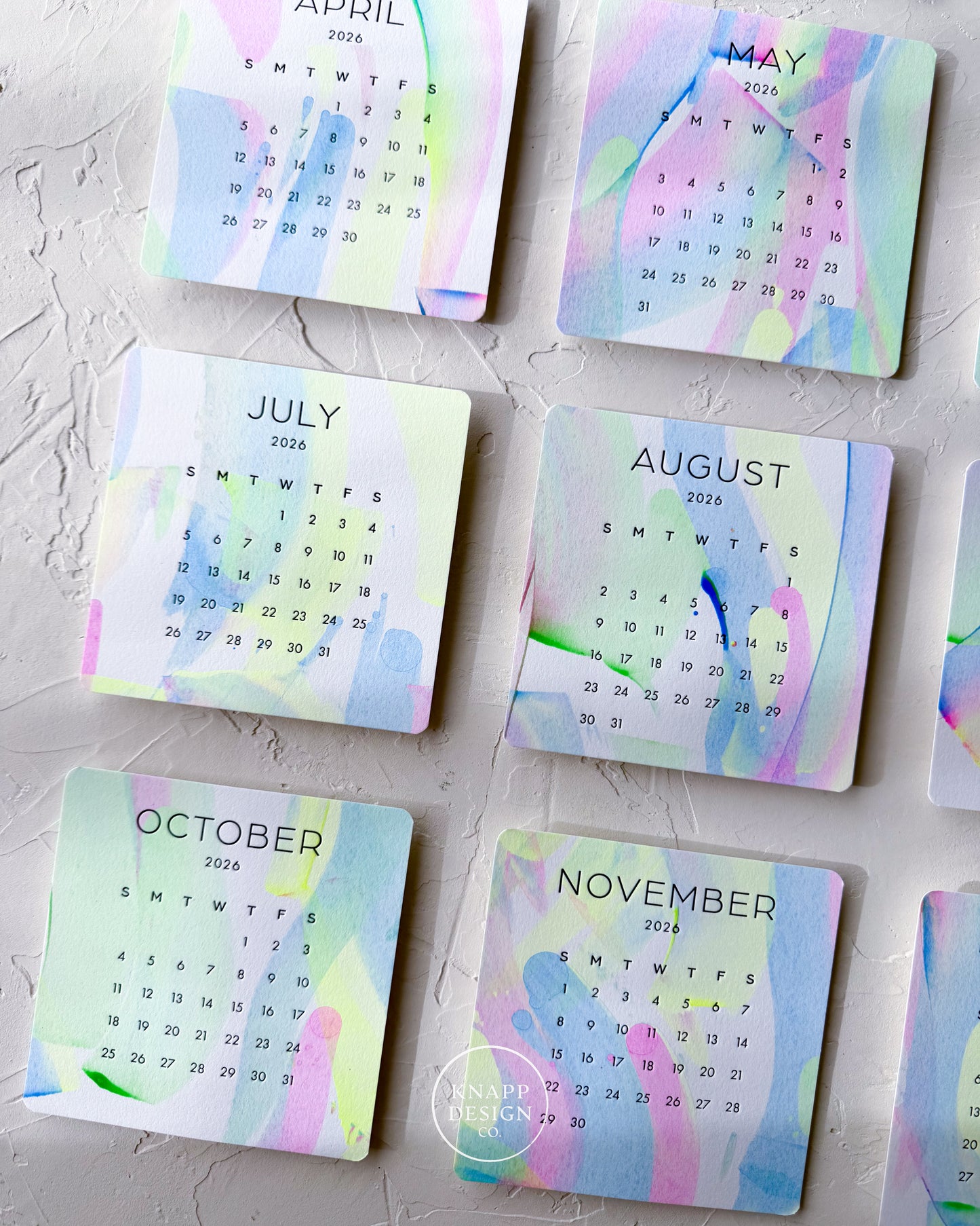 Hand-Painted 2026 Desk Calendar • 01