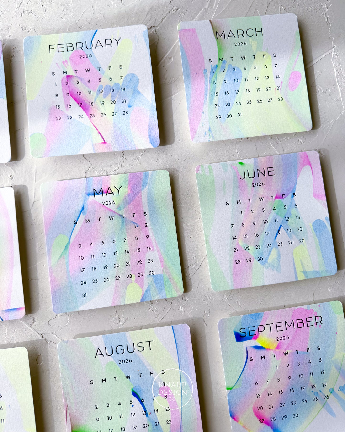 Hand-Painted 2026 Desk Calendar • 01