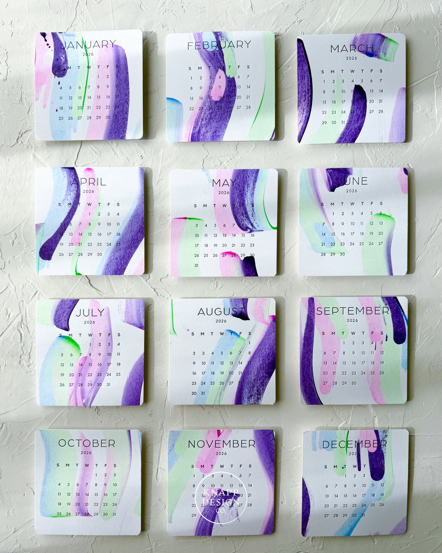 Hand-Painted 2026 Desk Calendar • 02