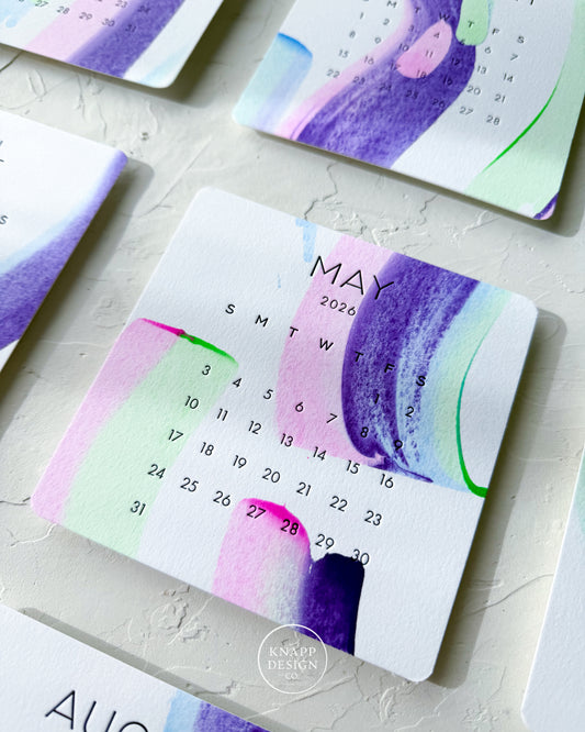Hand-Painted 2026 Desk Calendar • 02