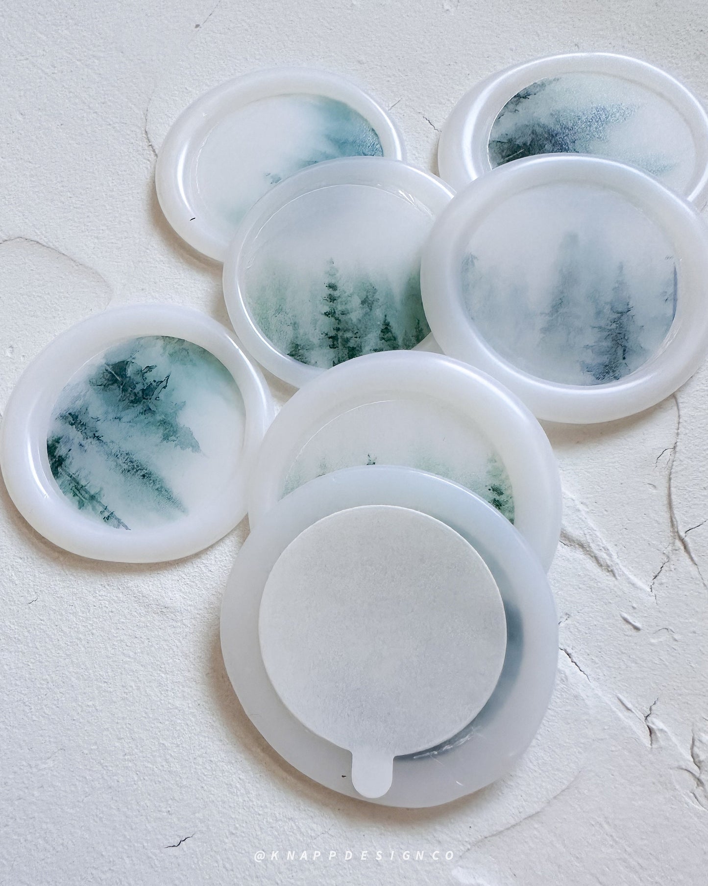 Misty Pine Watercolor Wax Seals