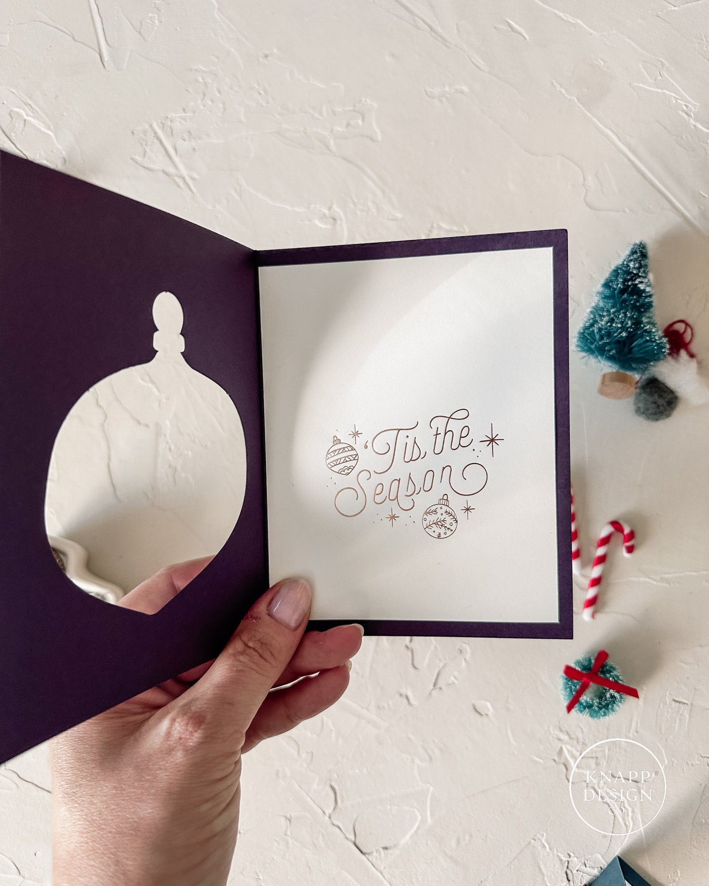 Tis the Season Ornament Card • Holographic Foil