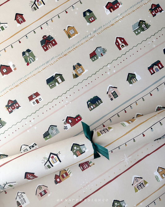 Winter Village Wrapping Paper Sheets