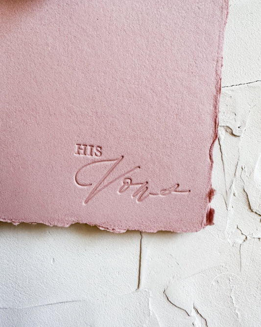 HIS Wedding Vow Book • Dusty Pink