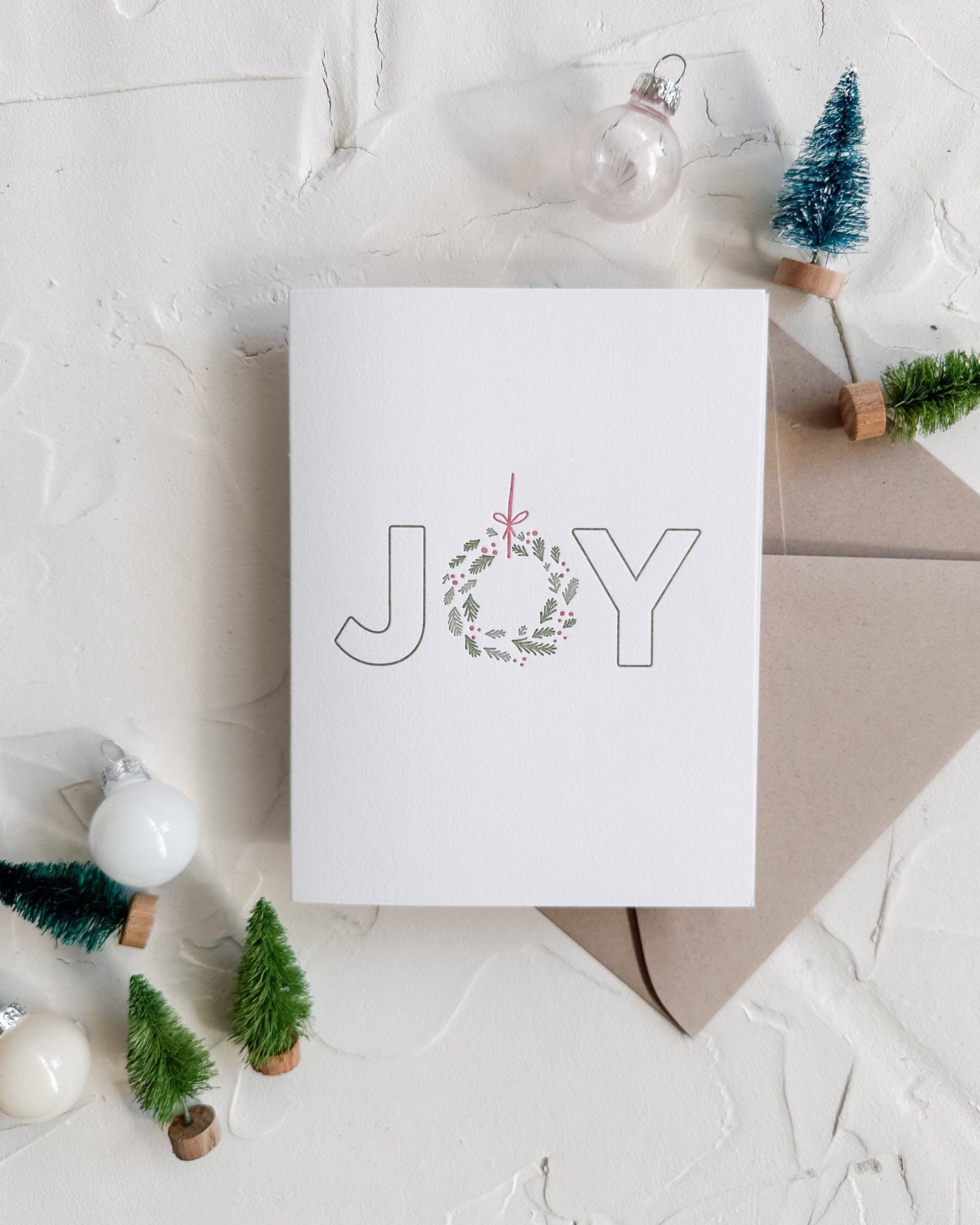 Letterpress Holiday Card Pack • Happy Holidays, Merry Everything, and JOY