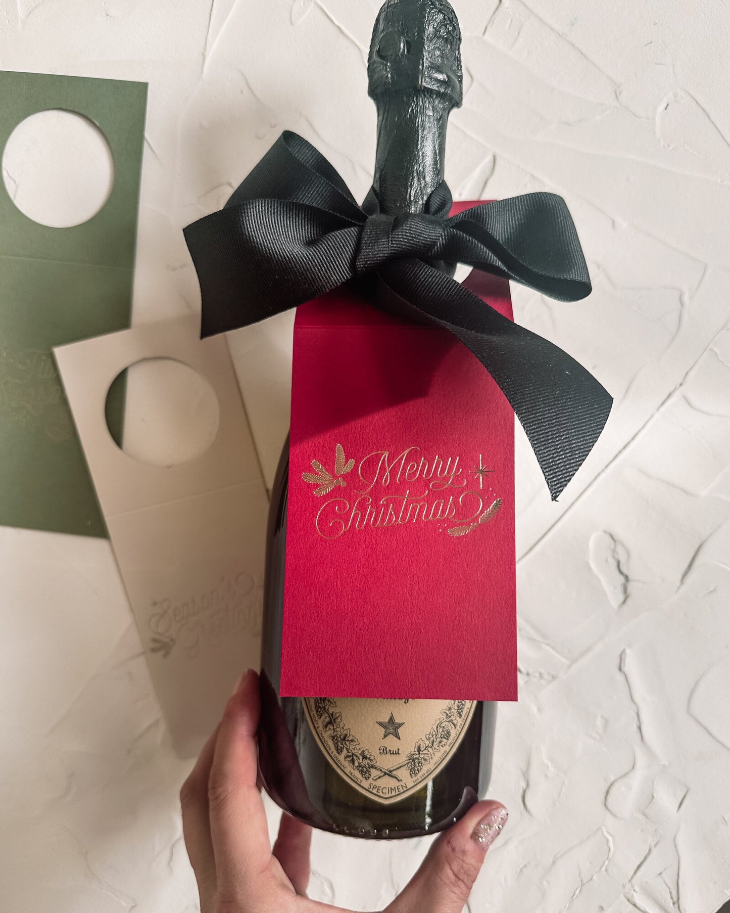 Christmas Wine Tags • Gold Foil