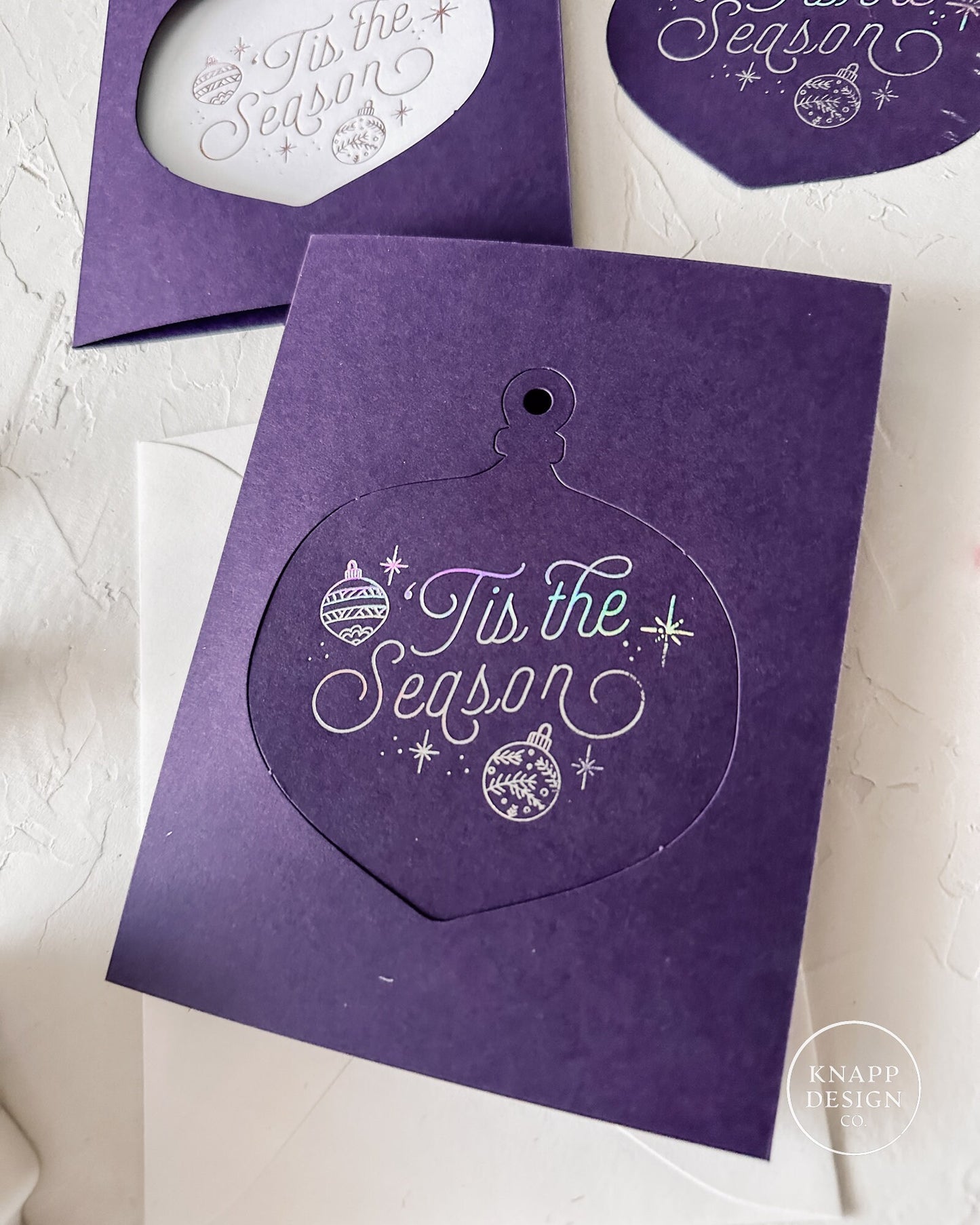 Tis the Season Ornament Card • Holographic Foil