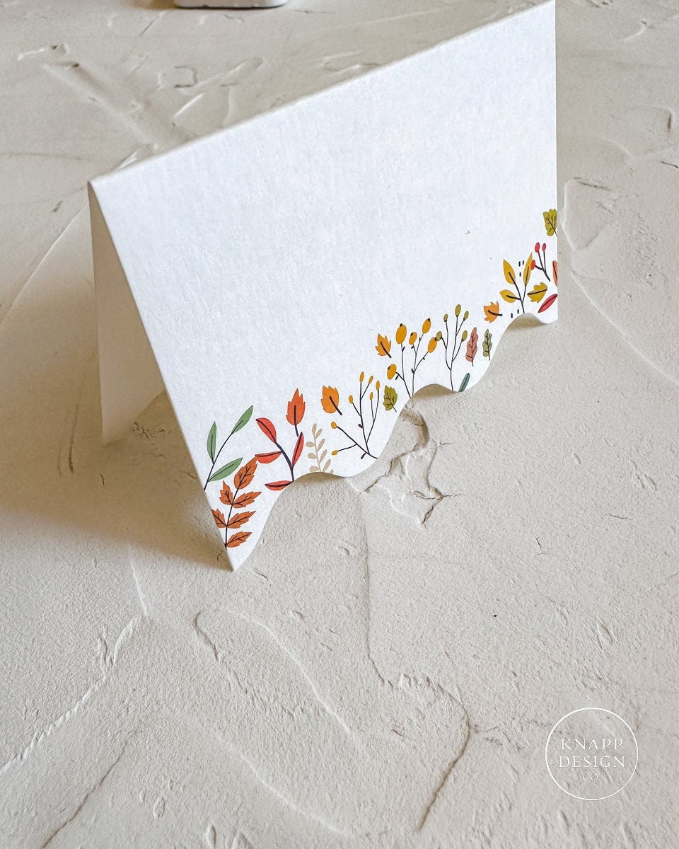 Fall Leaves tented Place Cards
