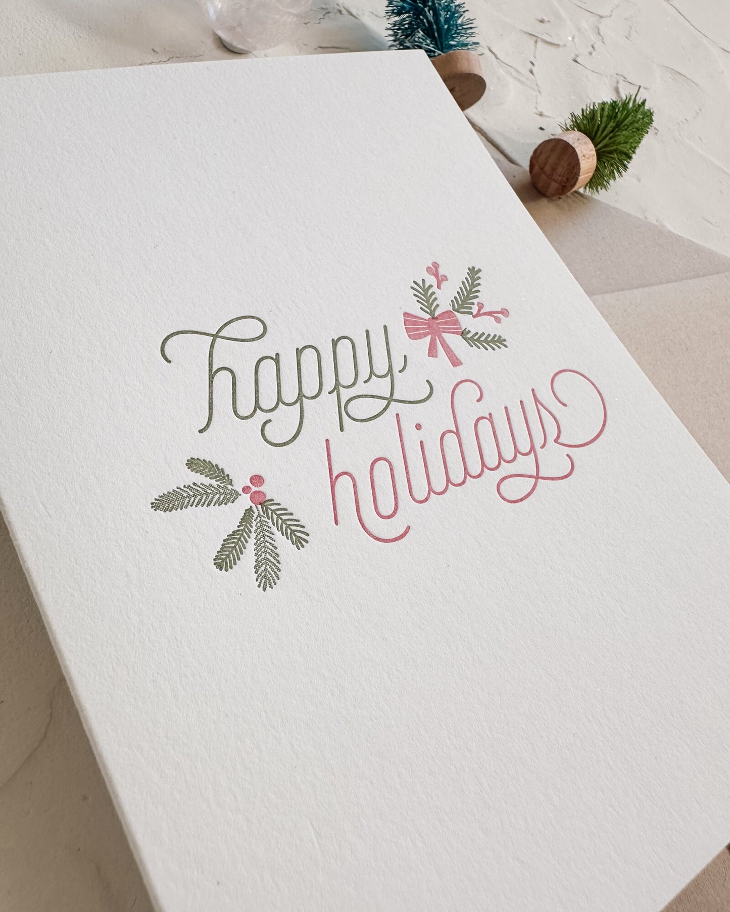 Letterpress Holiday Card Pack • Happy Holidays, Merry Everything, and JOY