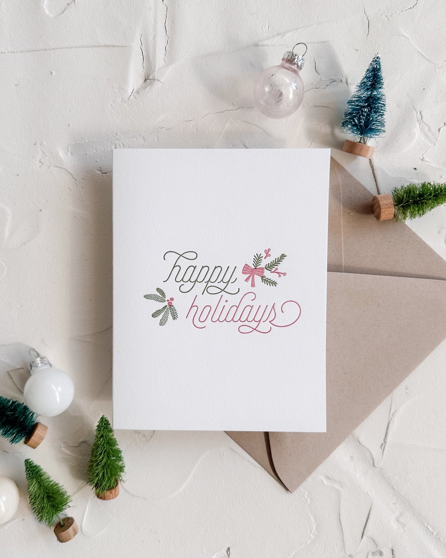 Letterpress Holiday Card Pack • Happy Holidays, Merry Everything, and JOY