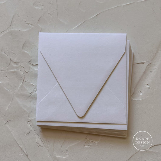 Unknown Mill** White 5x5" Deep Euro-flap envelopes - Pack of 5