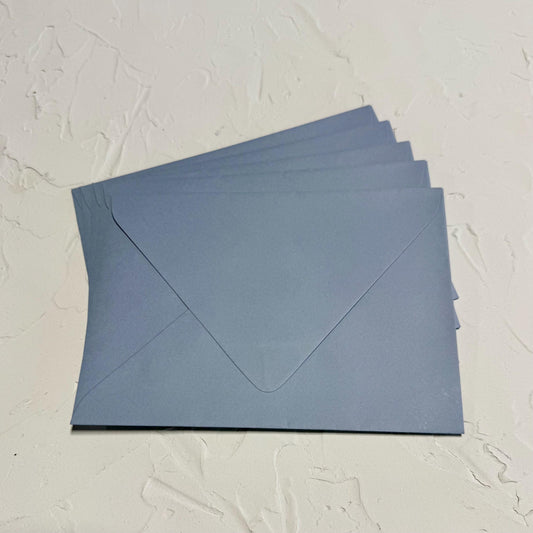 KEAYKOLOUR #32- Steel Blue A7 INNER UNGUMMED Euro-flap envelopes - Pack of 5