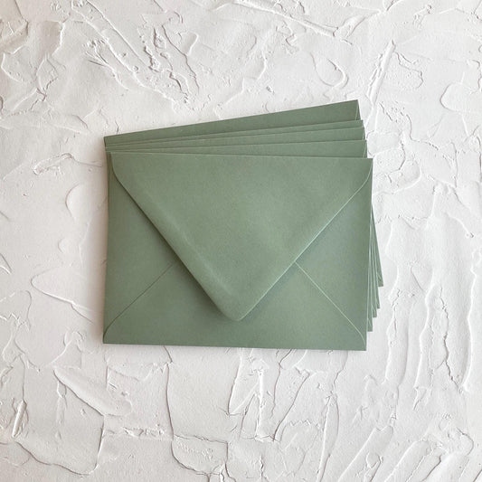 COLORPLAN Mid Green A7 Euro-flap envelopes - Pack of 5